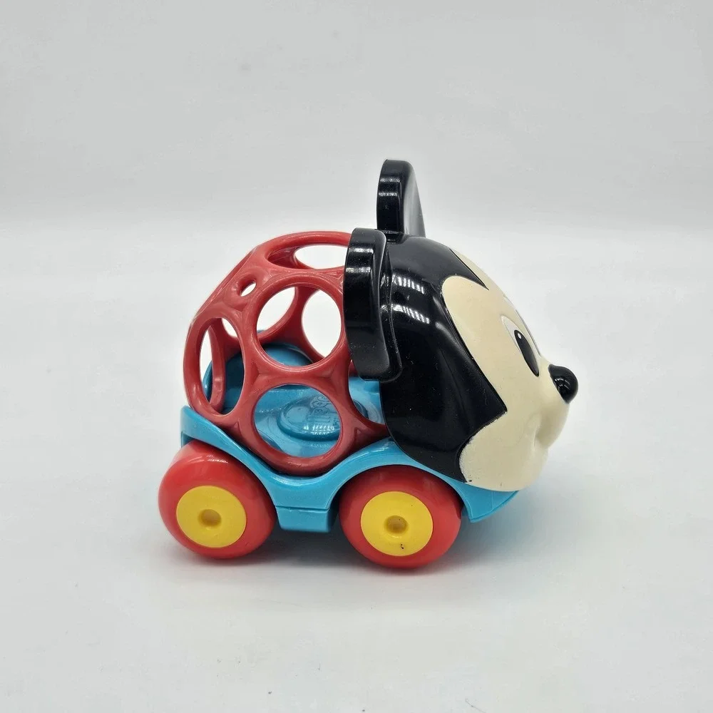 Disney Mickey Mouse Oball Toy Car Red Blue Rolling Rattle Baby Toddler
